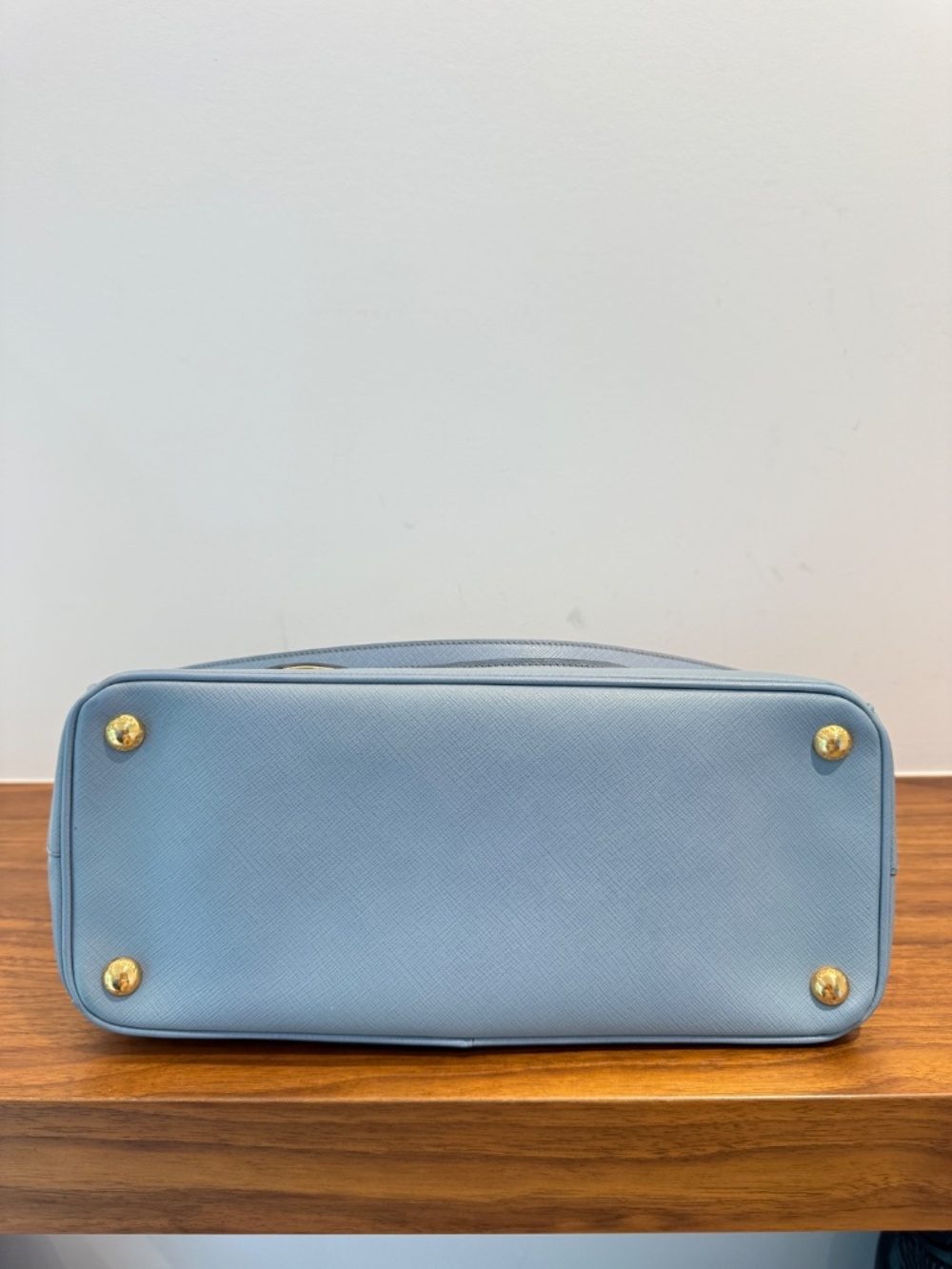 Prada Saffiano Small Galleria Double Zip Tote in Blue - Picture 3 of 15